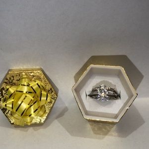 3 piece sterling silver(925) ring set with CZ’s